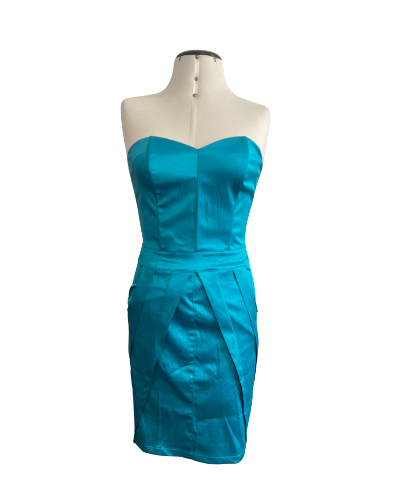 Vestido turqueza strapple